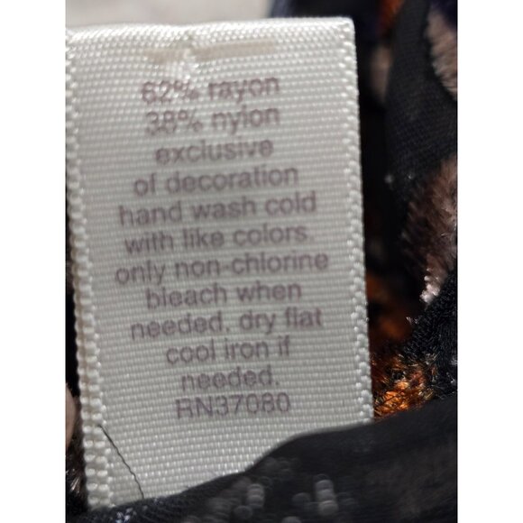 Cato Womens Multicolor‎ Floral Velvet Burnout Fringe Kimono Open Front One Size - Picture 11 of 14